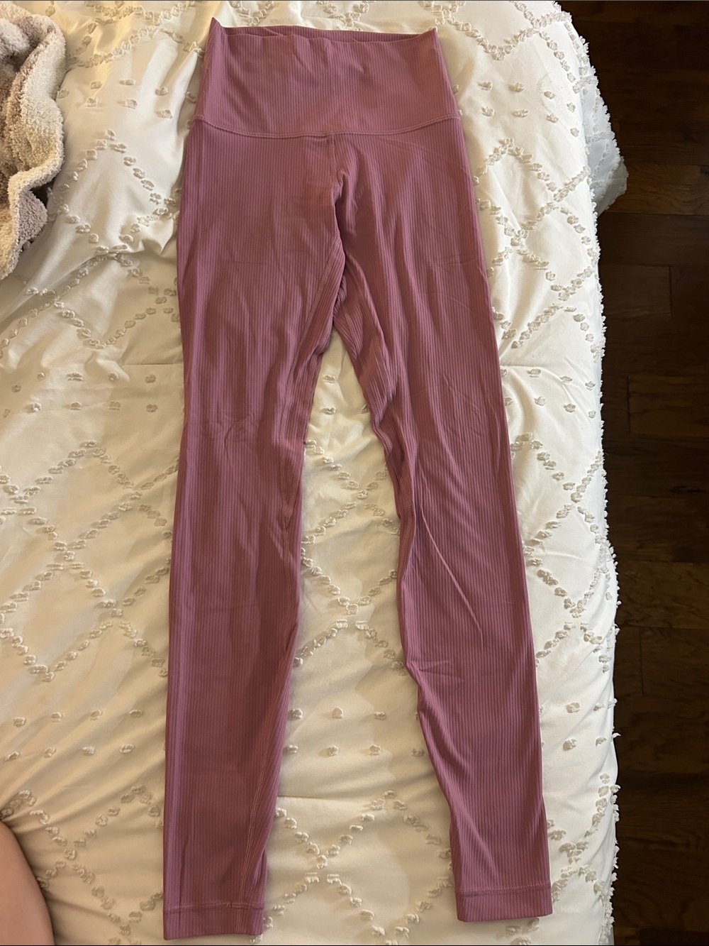 lululemon athletica Girls' Ribbed High-Rise Leggings - Mauve